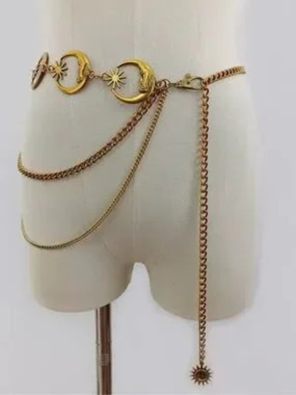 Vintage Gold Celestial Multi-Chain Waist Belt